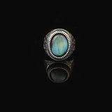 Blue Tiger Eye Ring Pinky Ring Ottoman Vintage 925 Sterling Silver Promise Engagement Gemstone Ring Gift for Husband — image 2