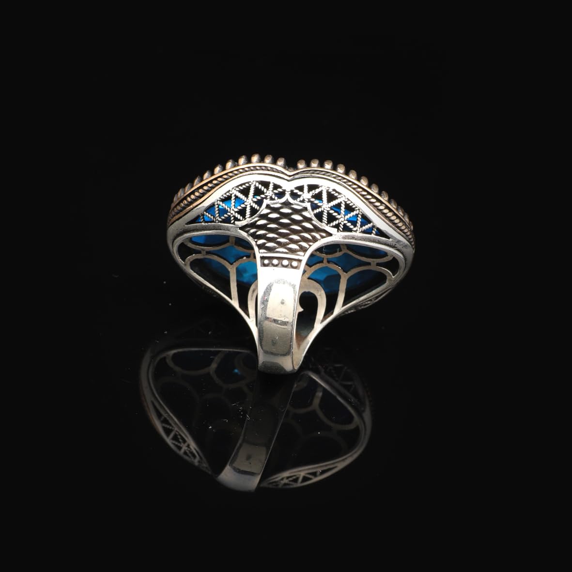 Handmade Vintage Aquamarine Ring for Men