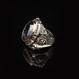 Men’s Lion Ring with Onyx Gemstone – Handmade Vintage Sterling Silver Animal Ring – Custom Engraved Engagement Signet Ring – Gift Silver Polishing Cloth Included — image 5