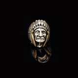 American Indian Chief Handmade Silver Men Ring — image 2