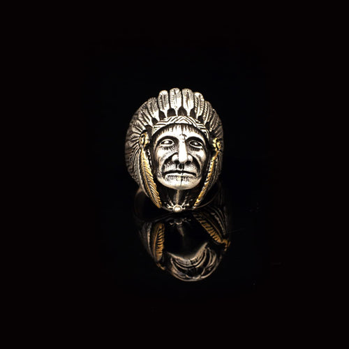 American Indian Chief Handmade Silver Men Ring