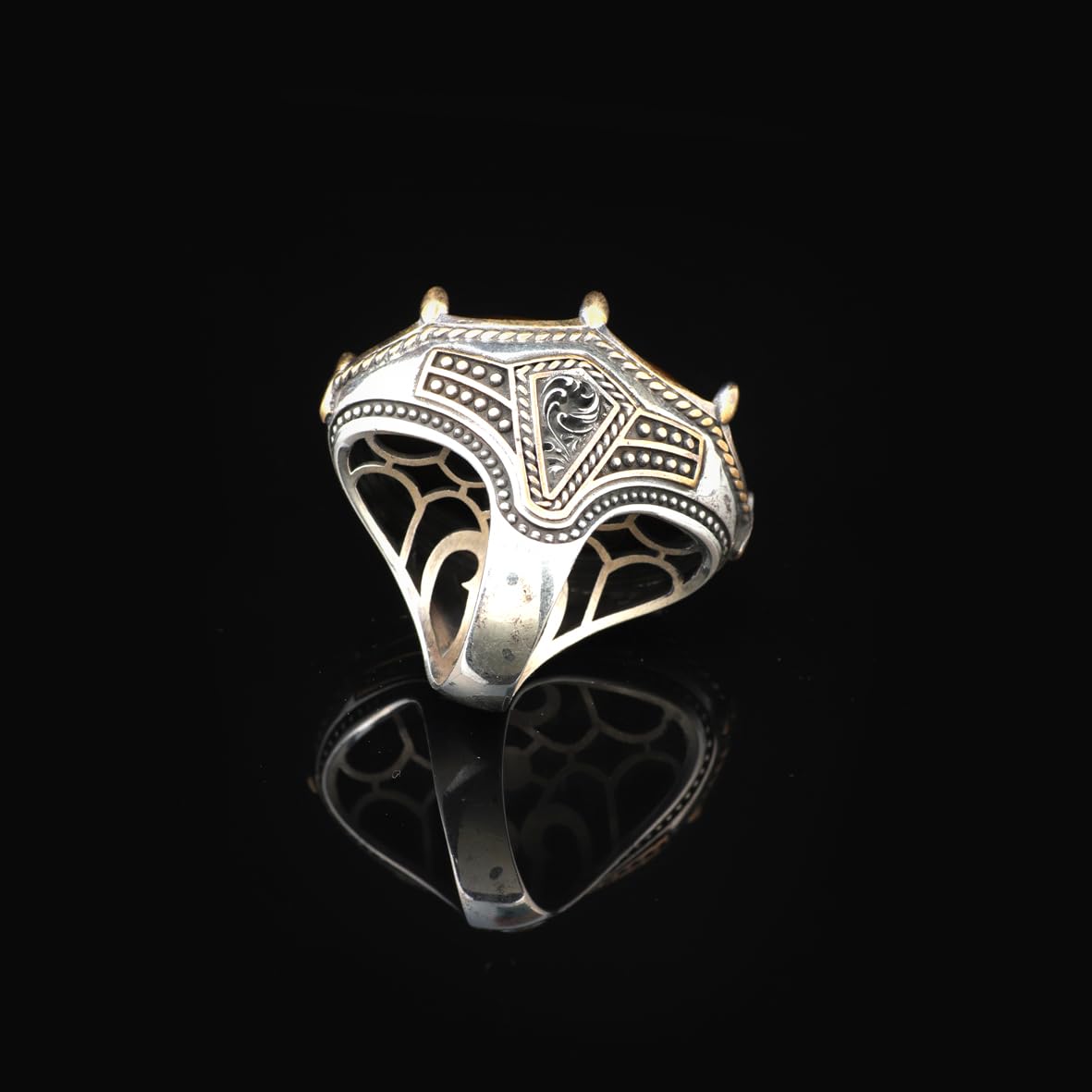 Vintage Style Tiger Eye Ring with Oval Gemstone - Handmade Ottoman Ring