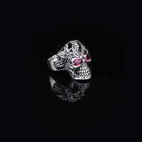 Skull Handmade Sterling Silver Men Biker Ring — image 3