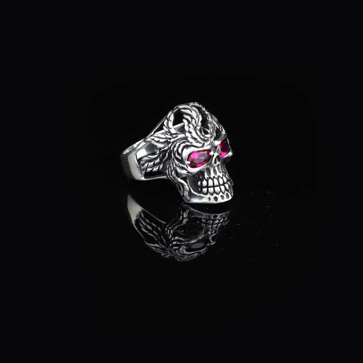 Skull Handmade Sterling Silver Men Biker Ring