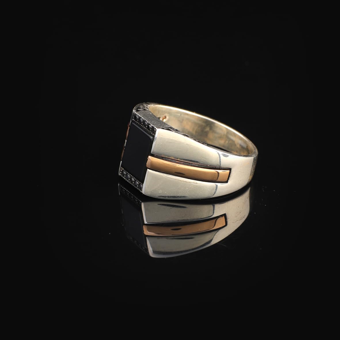 Men’s Sterling Silver Onyx Ring