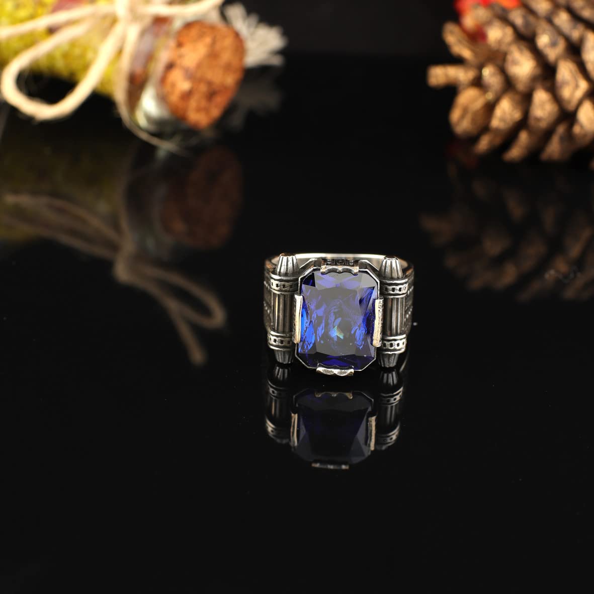 Men Blue Stone Ring