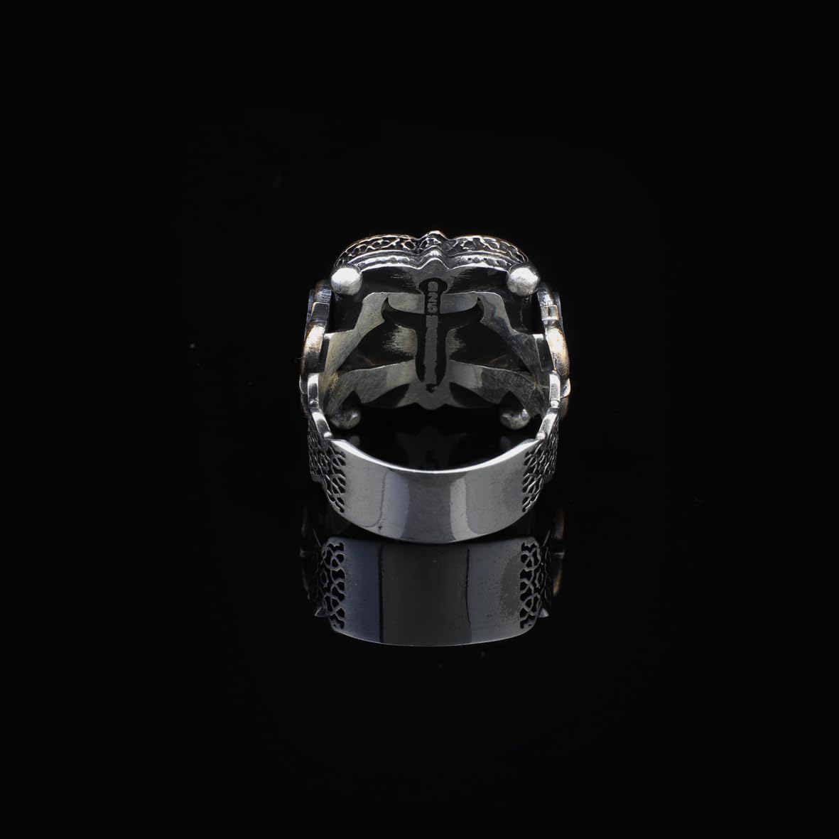 Handmade Vintage Malachite and Micro Onyx Gemstone 925 Sterling Silver Ring for Men - 925 sterling silver rings for men - Birthday Gifts