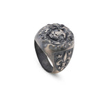 Handmade 925 Sterling Silver 3D Lion Signet Oxidized Ring - Men's Jewelry with Silver Polishing Cloth Gift — image 1