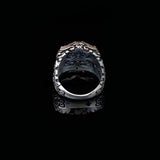 925 Sterling Silver Men's Ring - Handmade Ottoman Style Sapphire Gemstone Jewelry with Unique Design — image 4