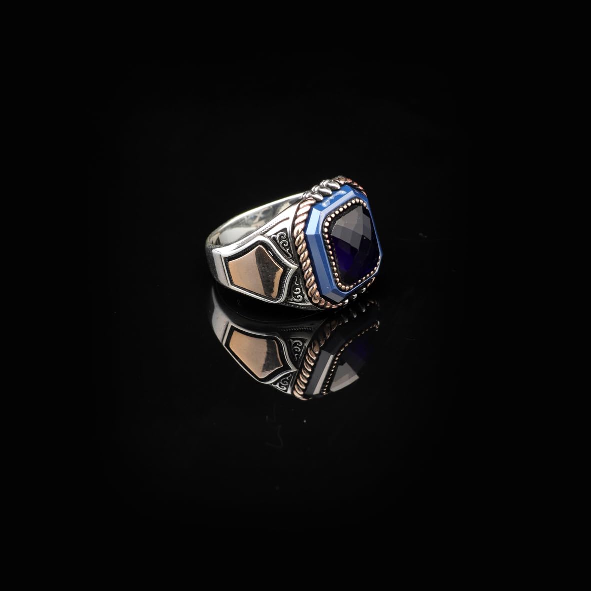 Blue Tiger Eye Ring