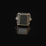 Vintage Lion Signet Onyx Ring with Sword Detail – Handmade Gemstone Sterling Silver Ring for Men — image 3