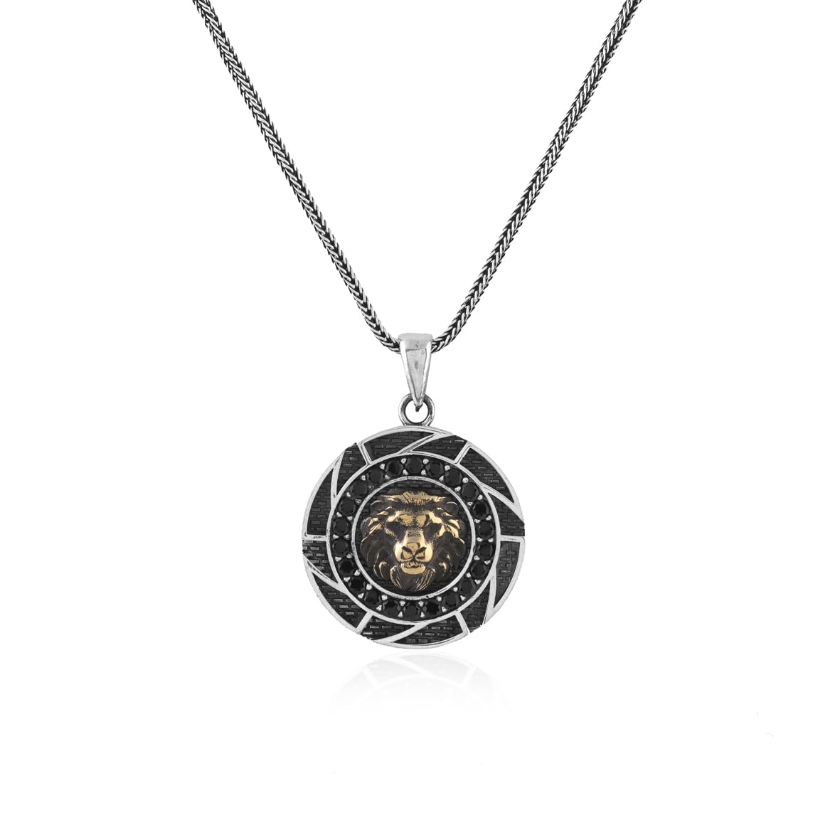 Lion Necklace with Onyx Stone