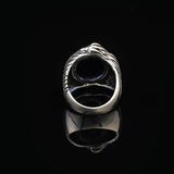 Handmade Vintage Sapphire Eagle Ring in Sterling Silver – Custom Engraved Men's Animal Jewelry Engagement Ring - Gift Silver Polishing Cloth — image 6