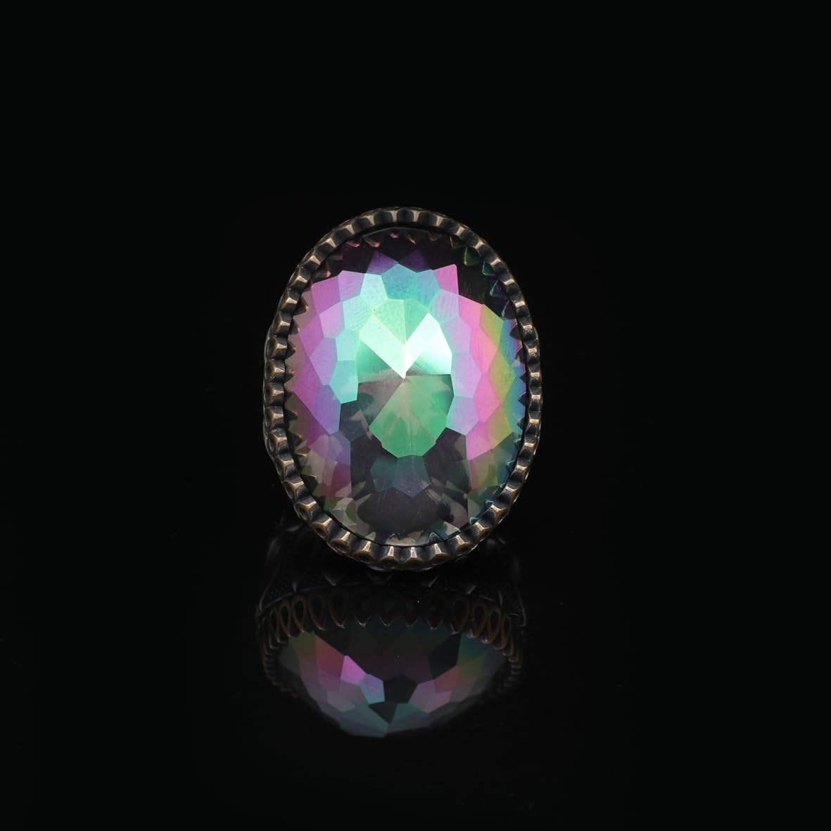 Mystic Topaz Ring - Oval Gemstone