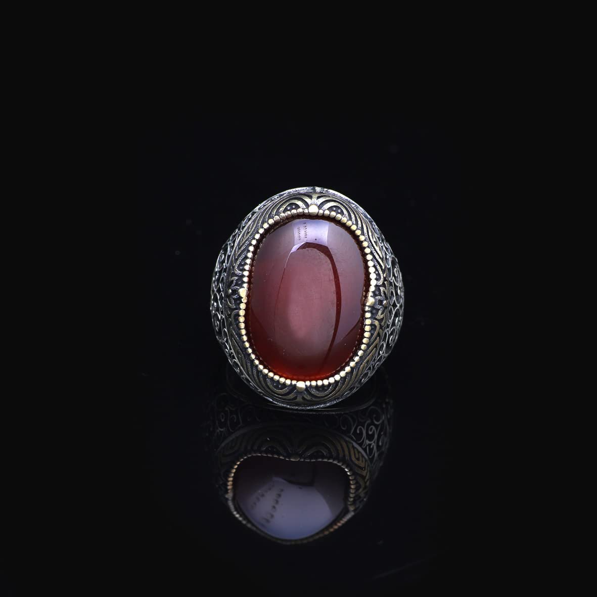 Men Handmade Carnelian Stone Ring