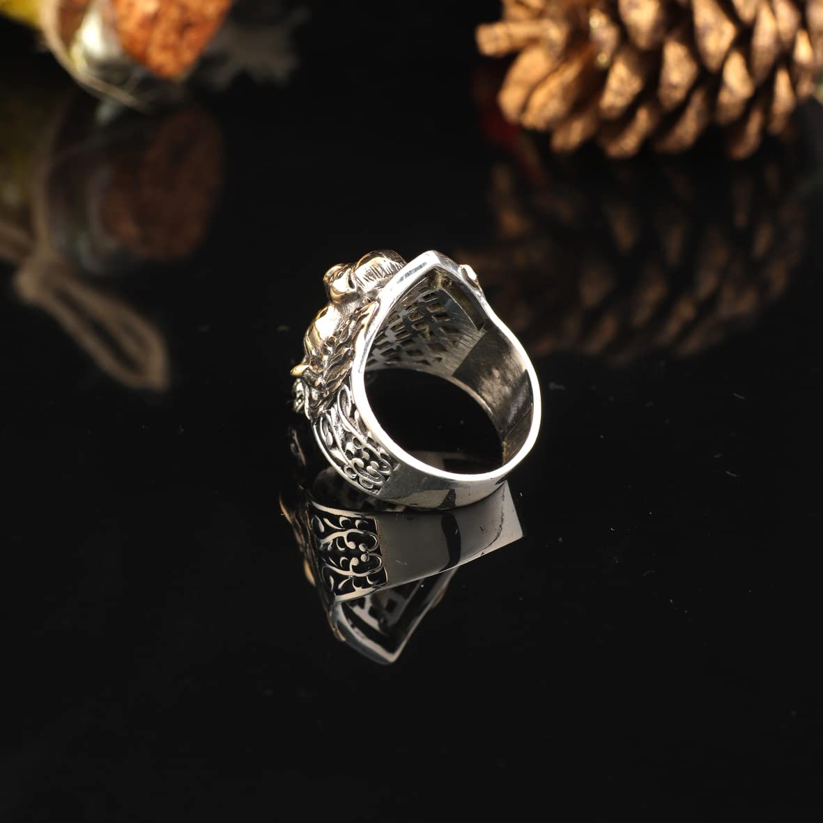 925K Sterling Silver Lion Ring