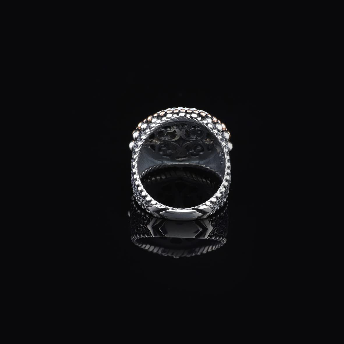 Mother of Pearl Gemstone Handmade Mens Ring