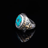 Vintage Malachite Ring with Micro Ruby Stone - Handmade 925 Sterling Silver Mens Ring with Gemstone - Includes Silver Polishing Cloth Gift — image 4