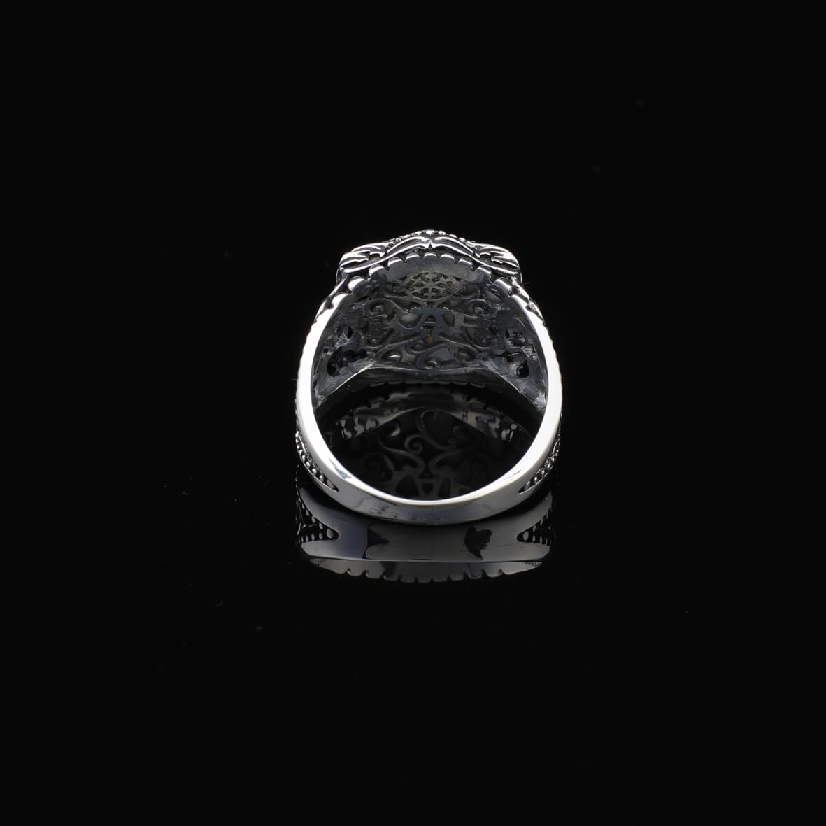 925 Sterling Silver Men's Ring - Handmade Mother of Pearl and Star Gemstone Ring with Polishing Cloth Gift