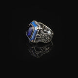 Handmade Vintage Blue Sapphire Ring - Polished 925 Sterling Silver Men's Gemstone Ring — image 5