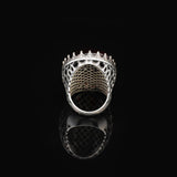 Vintage Ottoman Garnet Ring - Handmade Large Gemstone Ring for Men — image 6