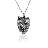 Mens Silver Chain with Wolf Head Pendant - Sterling Silver Chain with Wolf Design - Men's Silver Jewelry - Birthday Gifts — image 1
