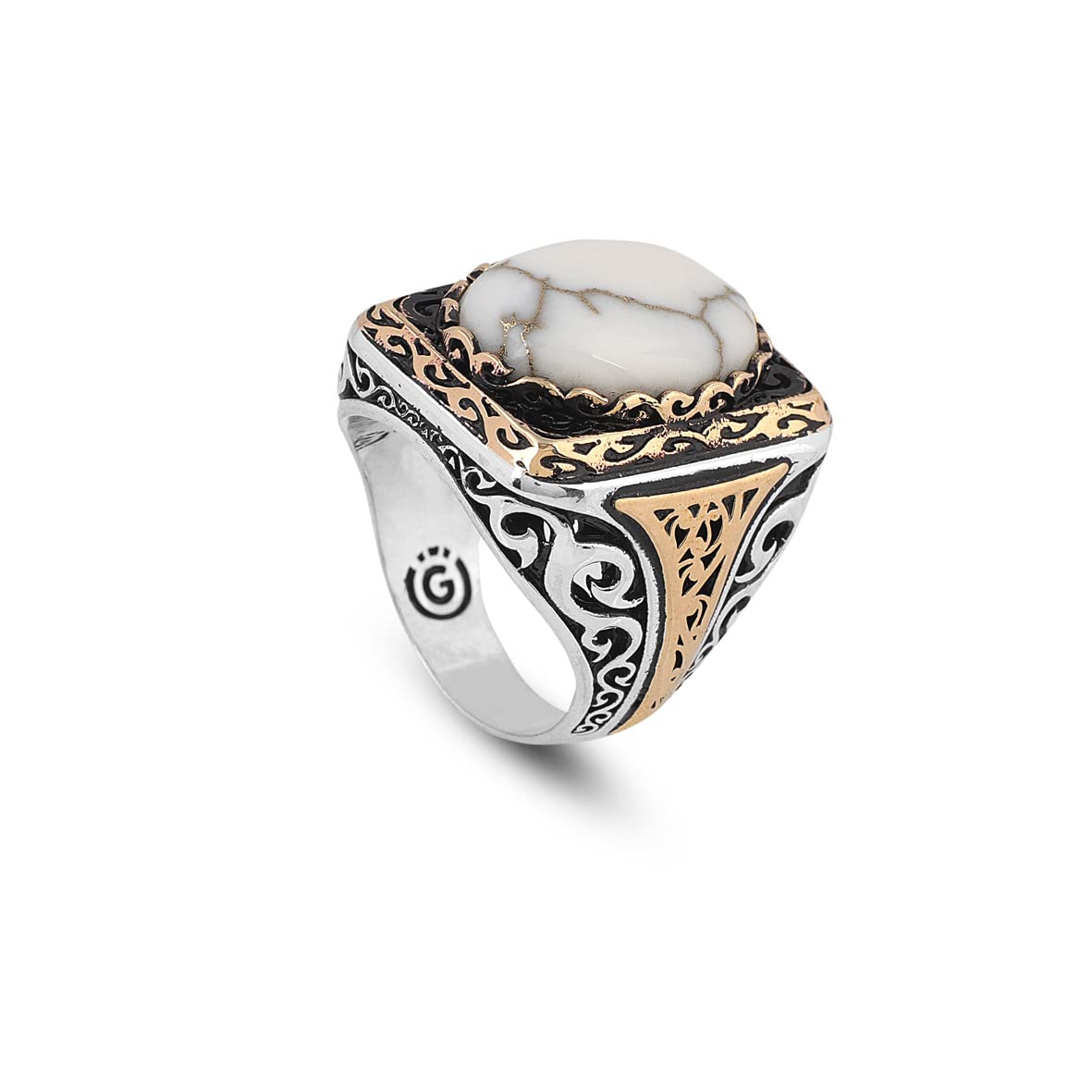 Turquoise Stone Men Silver Ring