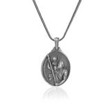 Sterling Silver Necklace for Men - Jesus Necklace with Gothic Oxidized Chain — image 1