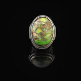 Sterling Silver Mens Turquoise Ring – Large Chunky Ring with Micro Sapphire Stone — image 2