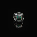Eagle Emerald Ring - Vintage Mens Gemstone Ring — image 3