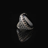 Vintage Men's Black Onyx Ring - Oval Large Gemstone Ring — image 4