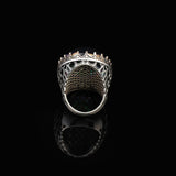 Blue Sapphire Oval Stone Large Ring -Gemstone Ottoman Men Vintage Handmade 925Sterling Silver Rings for Men with Silver Polishing Cloth Gift — image 6