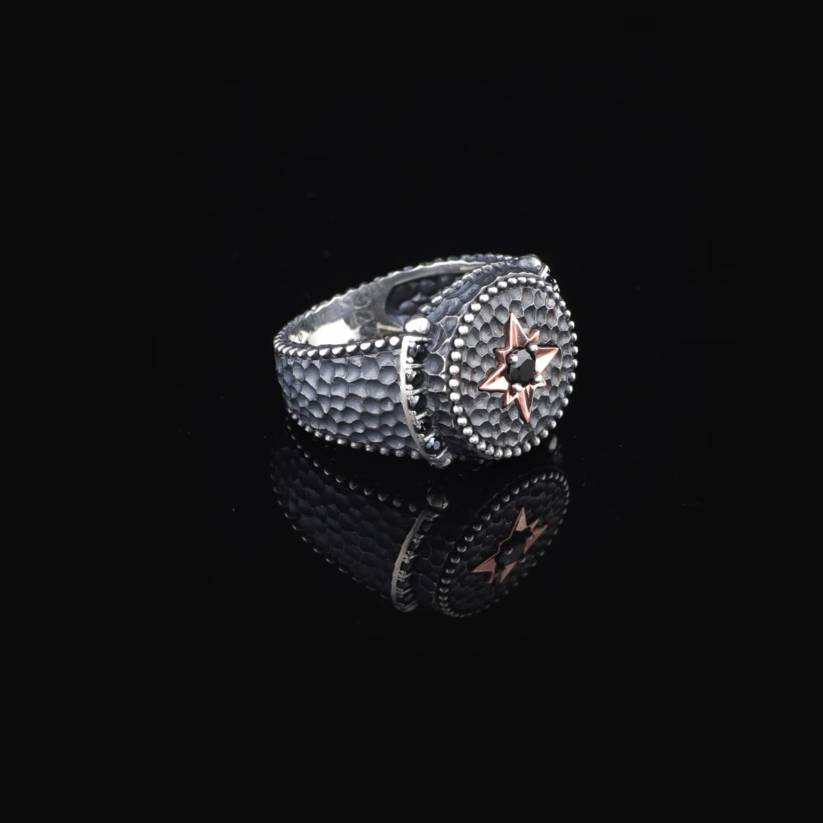 925K Sterling Silver Compass Ring