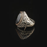 Onyx Ring Signet Ring Ottoman Vintage 925 Sterling Silver Ring Promise Ring for Him Engagement Ring Gemstone Ring Gift for Husband Unique Design — image 5