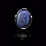 Handmade Large Lapis Lazuli Ax Ring - 925 Sterling Silver Men's Gemstone Jewelry with Silver Polishing Cloth Gift — image 3