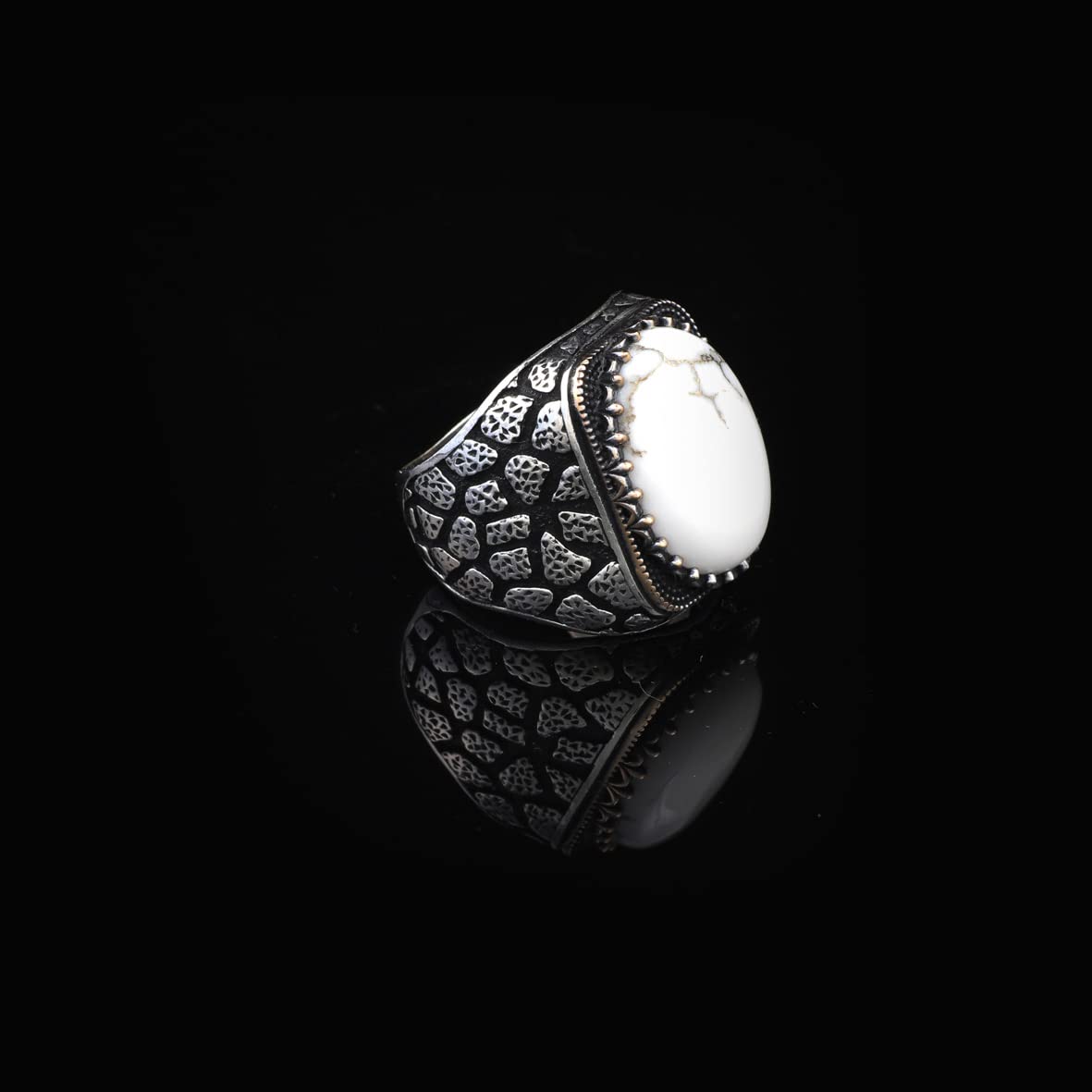 Turquoise Stone Men Silver Ring
