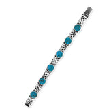 Handmade Turquoise Bracelet for Men – Gothic Vintage Chain Bracelet in Sterling Silver – Made to Order — image 1
