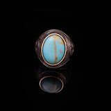 Handmade Genuine Men's Turquoise Ring - 925 Sterling Silver Gemstone Jewelry with Silver Polishing Cloth Gift — image 3