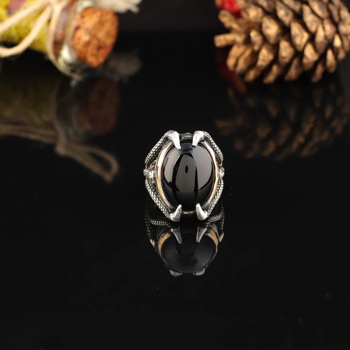925K Sterling Silver Ring Onyx Ring