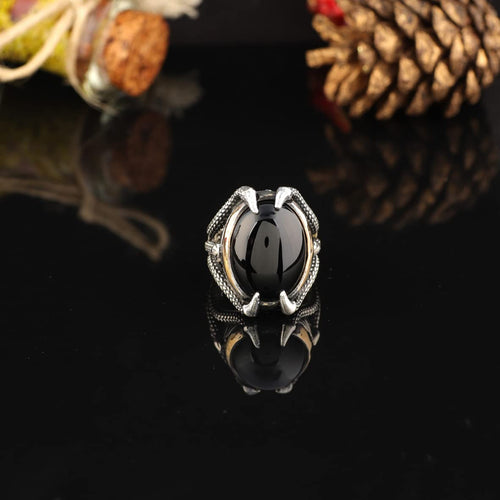 925K Sterling Silver Ring Onyx Ring