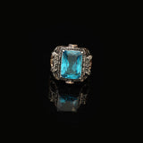 Aquamarine Ring Sterling Silver Chunky Silver Ring — image 2