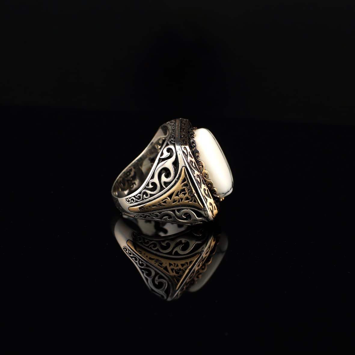 Turquoise Stone Men Silver Ring