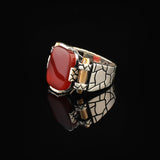 Handmade Vintage Carnelian Ring - Sterling Silver Pinky Ring for Men — image 5