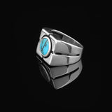 Men’s Turquoise Signet Ring - Vintage Ottoman Style Pinky Ring — image 5