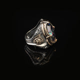 Mystical Topaz Lion Ring – Vintage Animal Gemstone Sterling Silver Engagement Ring for Men – Handmade Men's Silver Rings with Custom Engraving + Gift Silver Polishing Cloth — image 4