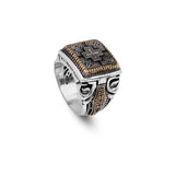 Men's 925 Sterling Silver Cross Signet Ring - Christian Vintage Statement Ring - Polished Handmade Engagement Ring with Custom Engraving - Silver Polishing Cloth Gift Included — image 1