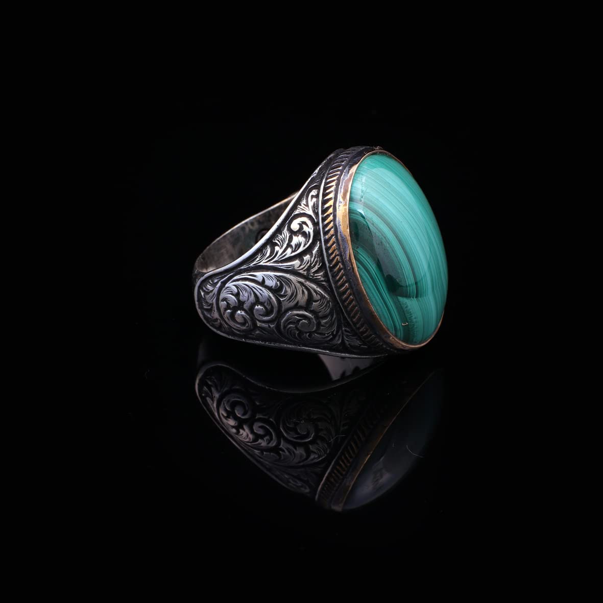 Malachite Ring Men