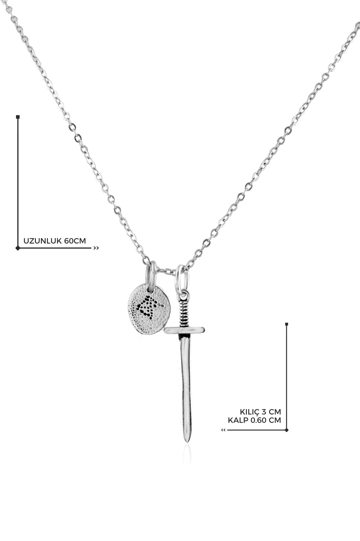 Men's Silver Plated Necklace Sword Special Design