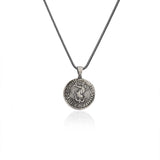 Sterling Silver Men's Mythology Necklace with Antique Caesar Coin Pendant and Silver Chain - Birthday Gifts — image 1
