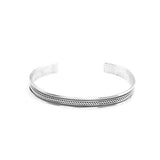 Hand-Engraved Thick Silver Band Bracelet for Men – Handmade Sterling Silver Cuff — image 1